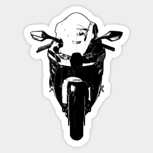 ZX10R Bike Front View Sketch Art Sticker